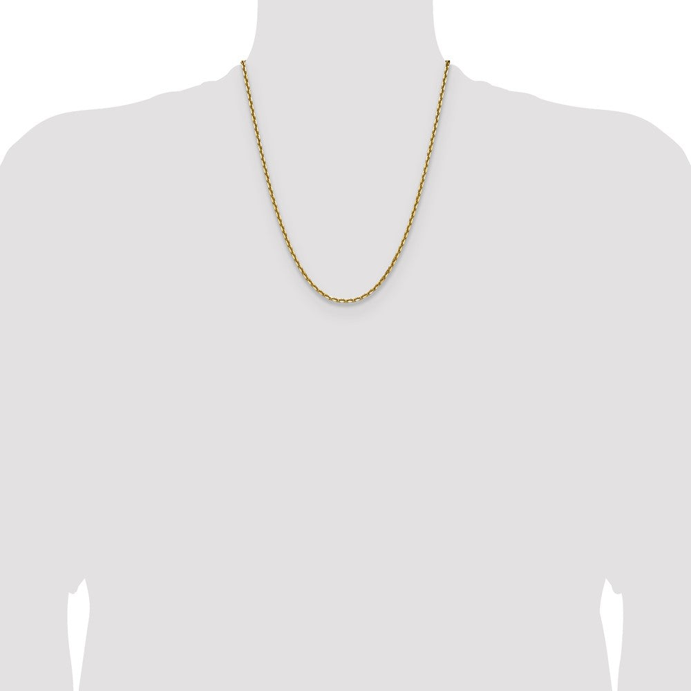 14K Yellow Gold 3.25mm D/C French Link 22 Inch Chain
