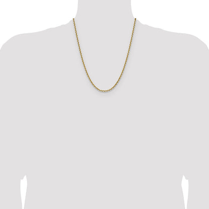 14K Yellow Gold 3.25mm D/C French Link 22 Inch Chain