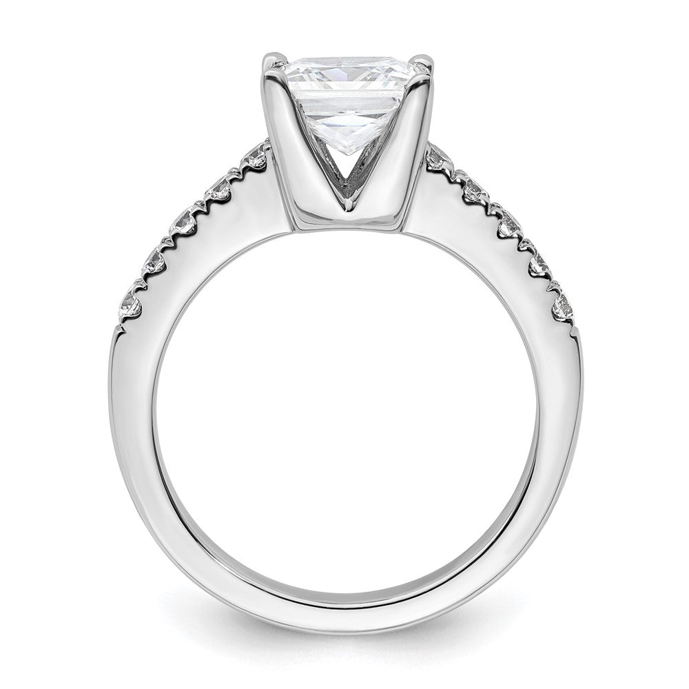 True Origin 14K White Gold 3/8 carat Lab Grown Diamond VS+ F+ Semi-Mount Princess Engagement Ring