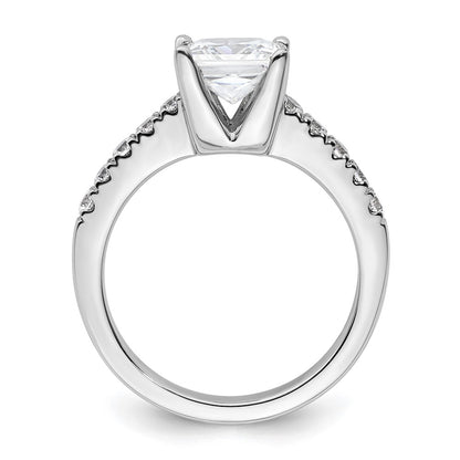 True Origin 14K White Gold 3/8 carat Lab Grown Diamond VS+ F+ Semi-Mount Princess Engagement Ring