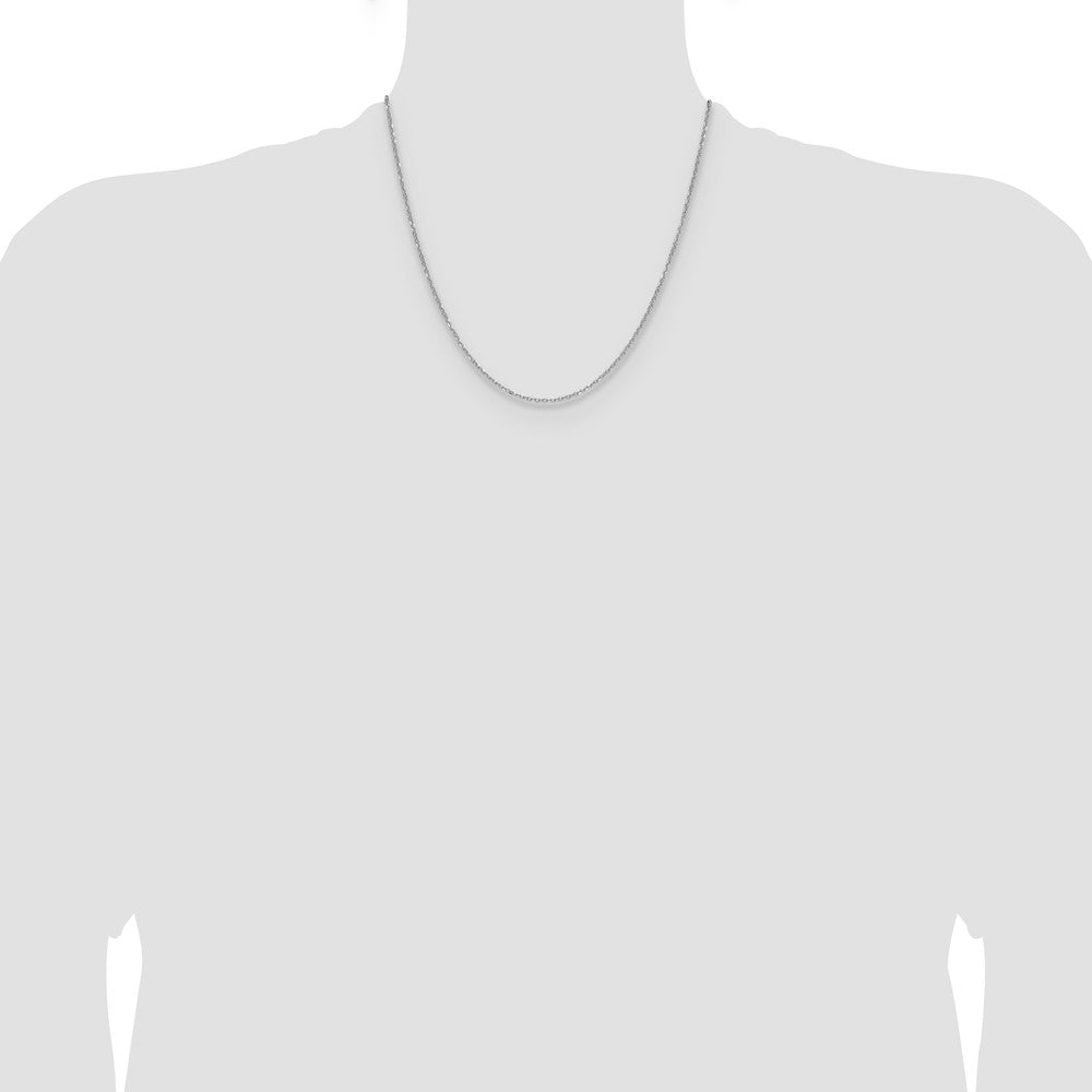 14K White Gold 1.4mm D/C Forzantine Cable 20 Inch Chain