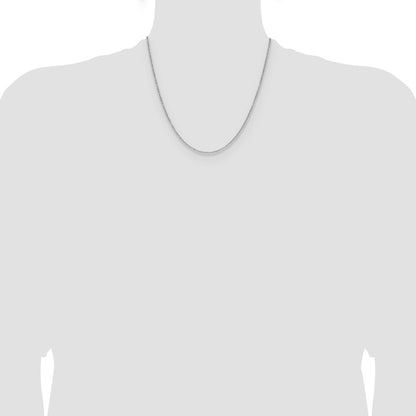 14K White Gold 1.4mm D/C Forzantine Cable 20 Inch Chain