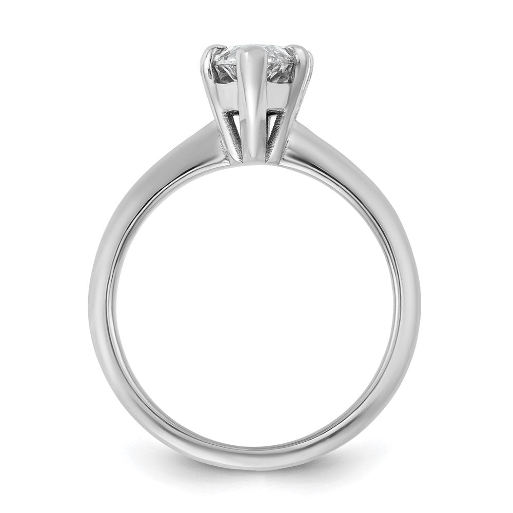 14K White Gold 2 carat Certified Lab Grown Diamond VS+ F+ Marquise Solitaire Complete Engagement Ring