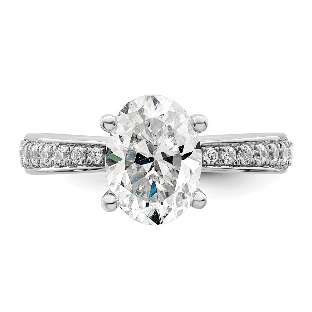 True Origin 14K White Gold 1/3 carat Lab Grown Diamond VS+ F+ Semi-Mount Oval Engagement Ring