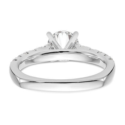 True Origin 14K White Gold 1/2 carat Lab Grown Diamond VS+ F+ Semi-Mount Peg Set Engagement Ring