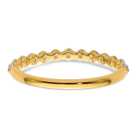 True Origin 14K Yellow Gold 1/2 carat Lab Grown Diamond VS+ F+ Complete Wedding Band Ring