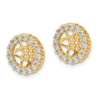 14K Yellow Gold 3/4 carat Diamond Circle Earring Jackets