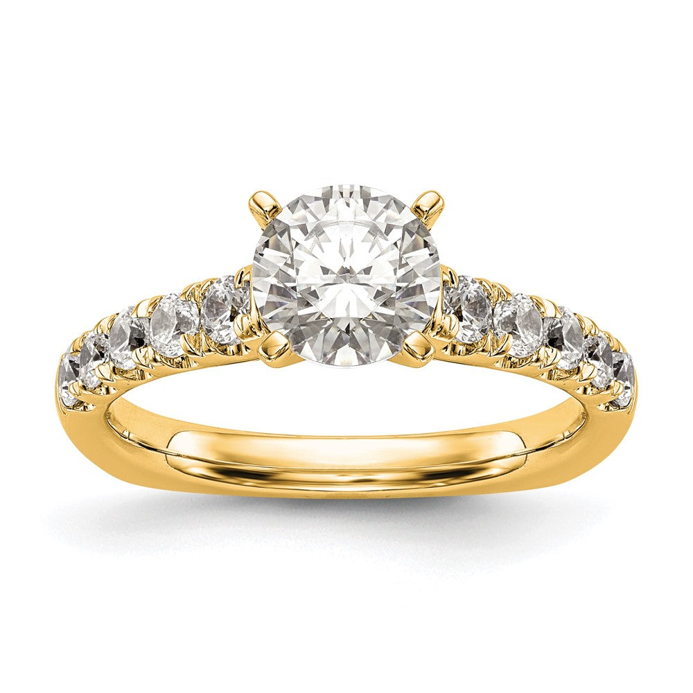 True Origin 14K Yellow Gold 1/2 carat Lab Grown Diamond VS+ F+ Semi-Mount Peg Set Engagement Ring