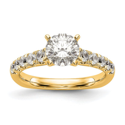 True Origin 14K Yellow Gold 1/2 carat Lab Grown Diamond VS+ F+ Semi-Mount Peg Set Engagement Ring