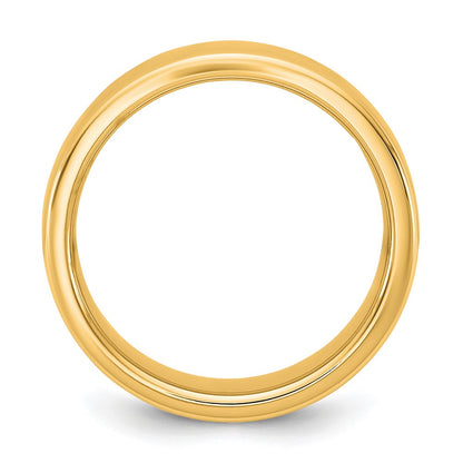 14K Yellow Gold 6mm European Comfort Fit Wedding Band Ring