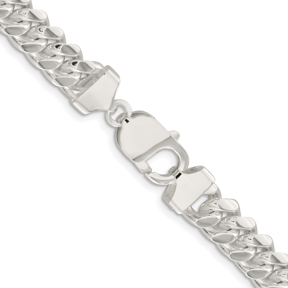 Sterling Silver Rhodium-plated 9mm Polished Domed Curb 20 Inch Chain