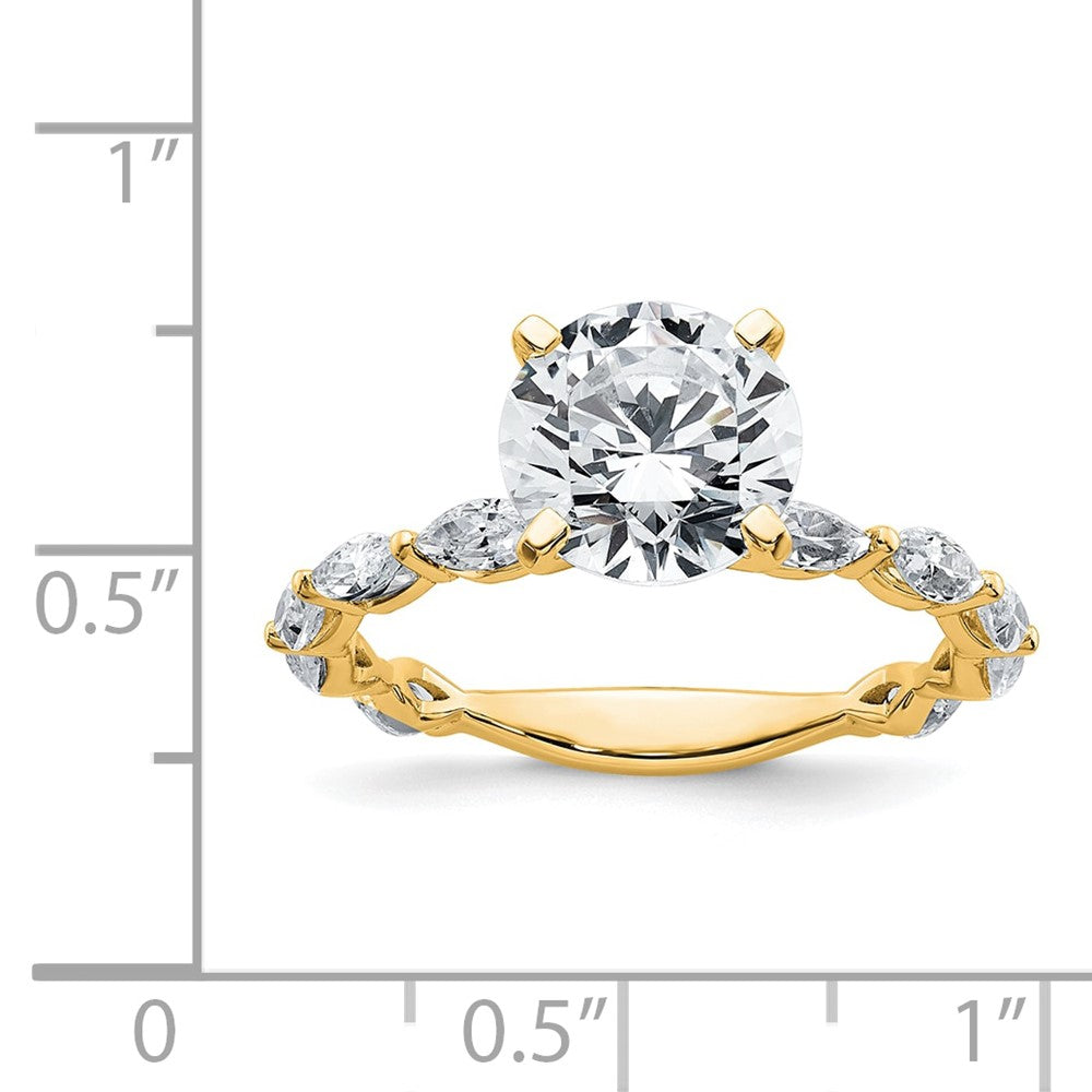 True Origin 14K Yellow Gold 5/8 carat Lab Ground Diamond VS+ F+ Semi-Mount Round Engagement Ring