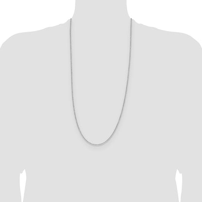 14K White Gold 1.4mm D/C Forzantine Cable 30 Inch Chain