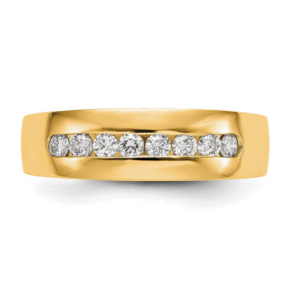 True Origin 14K Yellow Gold Men's 1/2 carat Lab Grown Diamond VS+ F+ Complete Channel Wedding Band Ring