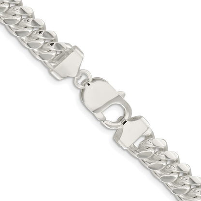 Sterling Silver Rhodium-plated 9mm Polished Domed Curb 22 Inch Chain