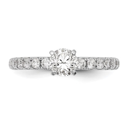 14K White Gold Peg Set 1/2 carat Diamond Semi-mount Engagement Ring