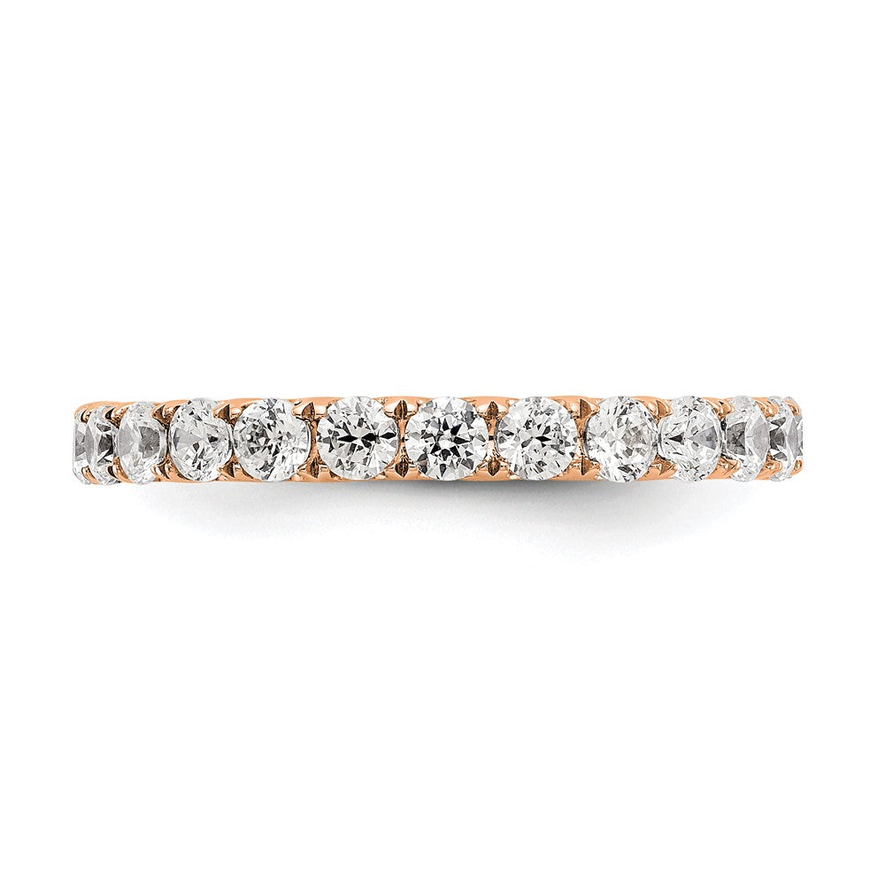 True Origin 14K Rose Gold 1 1/2 carat Lab Grown Diamond VS+ F+ Size 9 Complete Eternity Wedding Band Ring