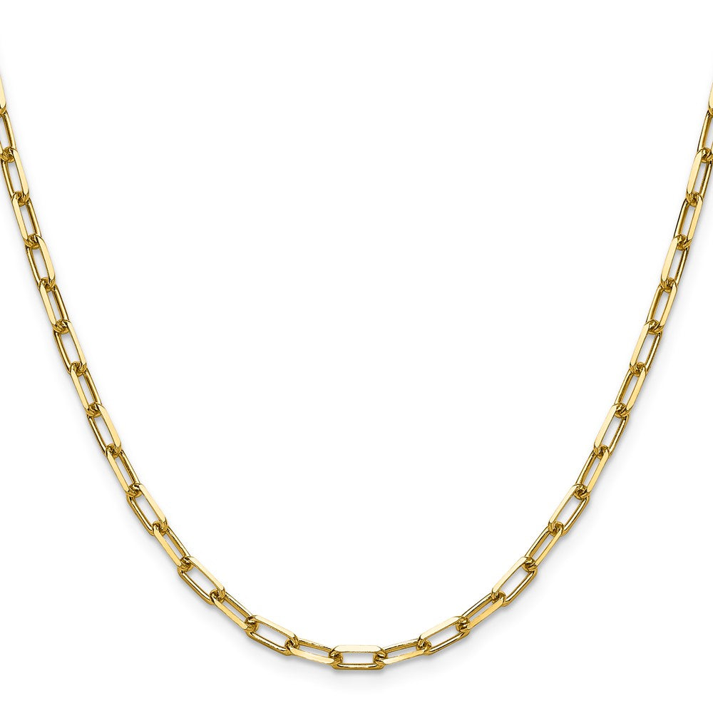 14K Yellow Gold 3.5mm Solid Beveled Paperclip Chain Necklace