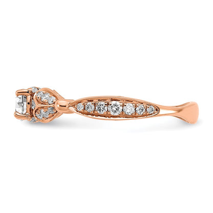 10K Rose Gold Semi-Mount Diamond Engagement Ring