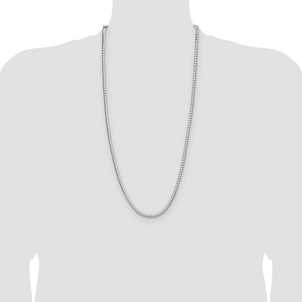 Sterling Silver 4.0mm D/C Square Franco 30 Inch Chain