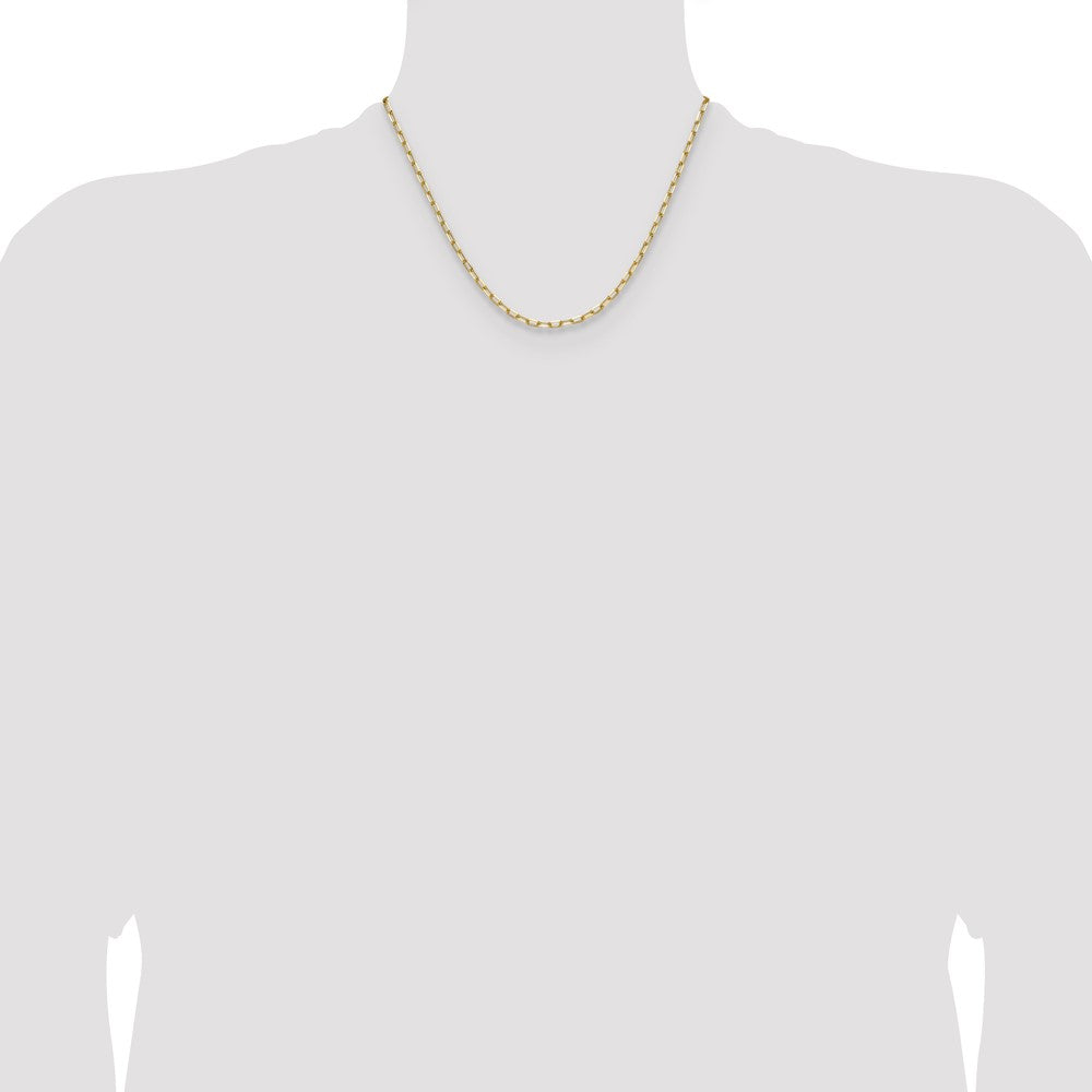 14K Yellow Gold 3.0mm Solid Beveled Paperclip 18 Inch Chain