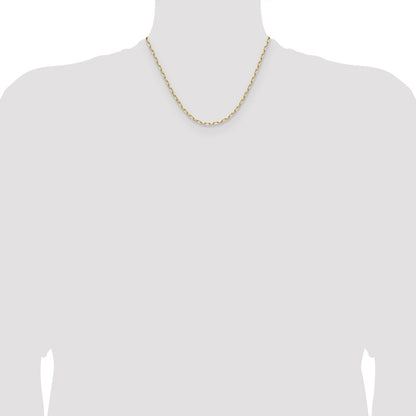 14K Yellow Gold 3.0mm Solid Beveled Paperclip 18 Inch Chain