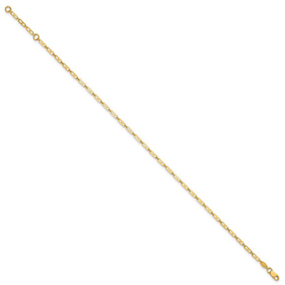14K Yellow Gold Polished Anchor Link 9 Inch Plus 1 Inch Extender - Total 10 Inch Anklet