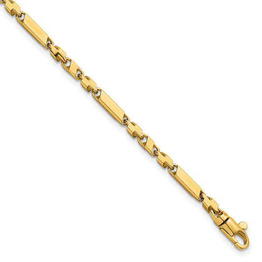 14K Yellow Gold Polished Fancy Bar Link 8 Inch Bracelet