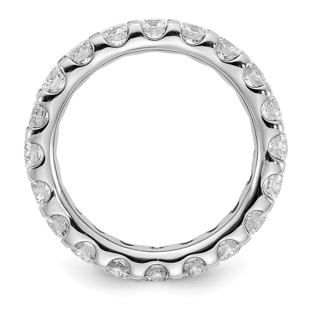 True Origin 14K White Gold 3 carat Lab Grown Diamond VS+ F+ Size 7.5 Complete Eternity Wedding Band Ring