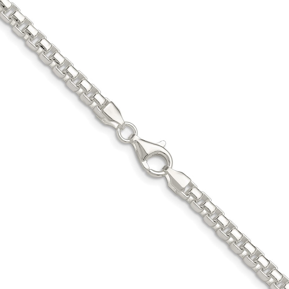 Sterling Silver Polished 4mm Round Box 26 Inch Chain
