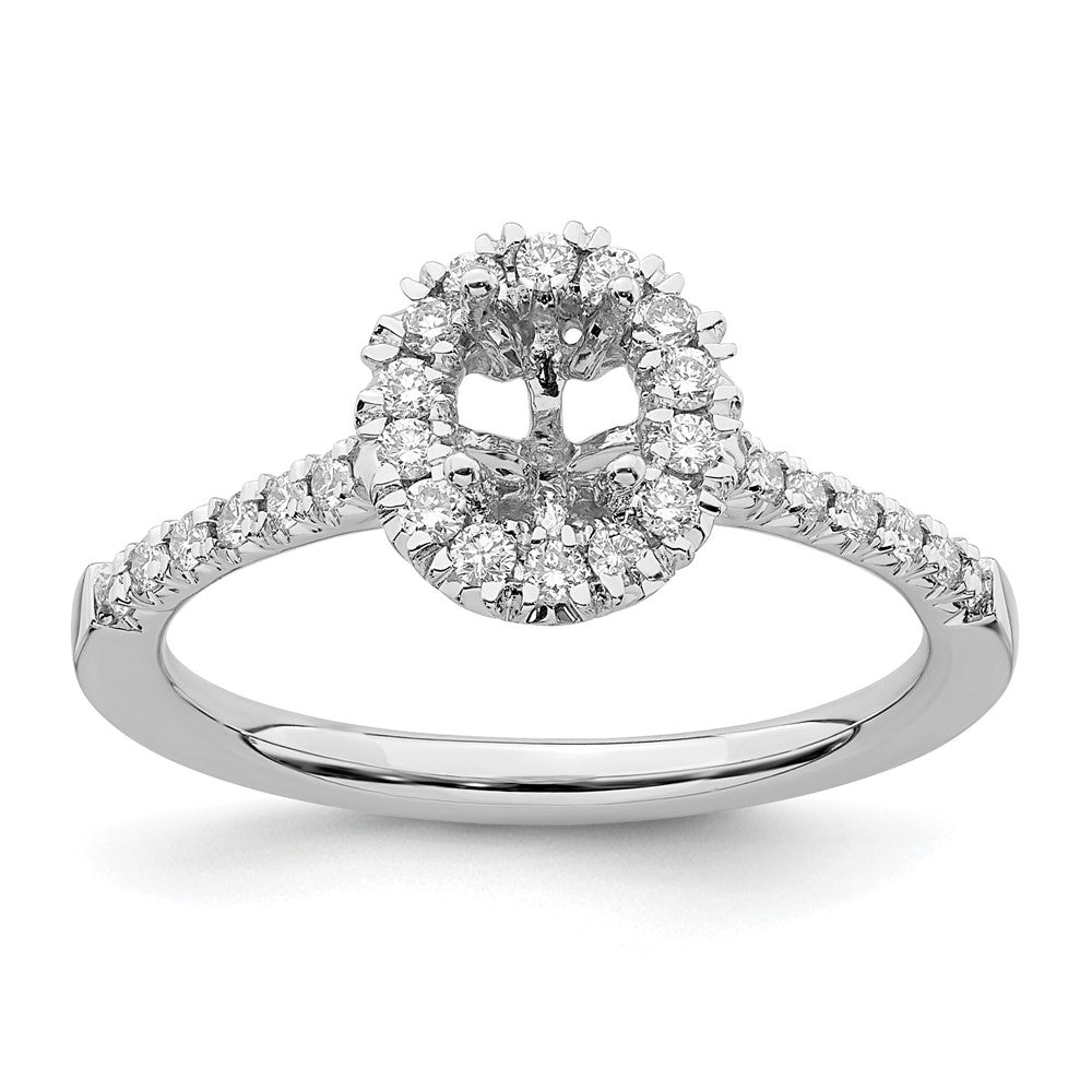 True Origin 14K White Gold 1/3 carat Lab Grown Diamond VS+ F+ Semi-Mount Oval Halo Engagement Ring