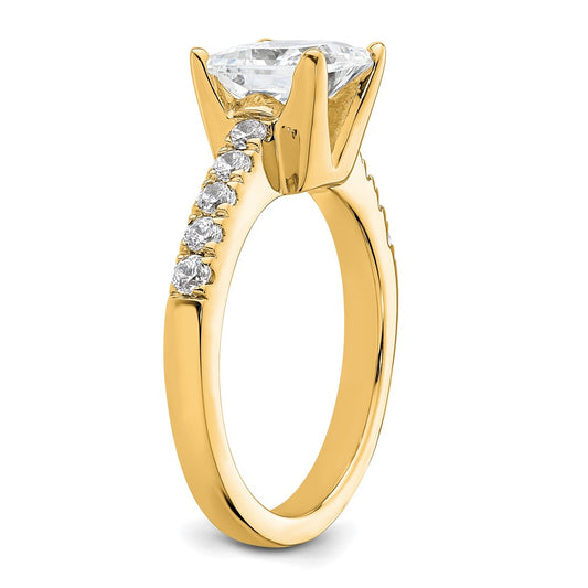 True Origin 14K Yellow Gold 3/8 carat Lab Grown Diamond VS+ F+ Semi-Mount Princess Engagement Ring