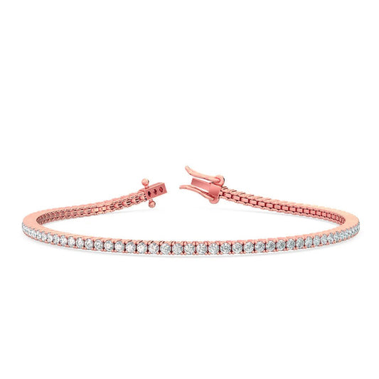 2.0 ct. tw. Classic Four-Prong Natural Diamond Tennis Bracelet in 18K Rose Gold