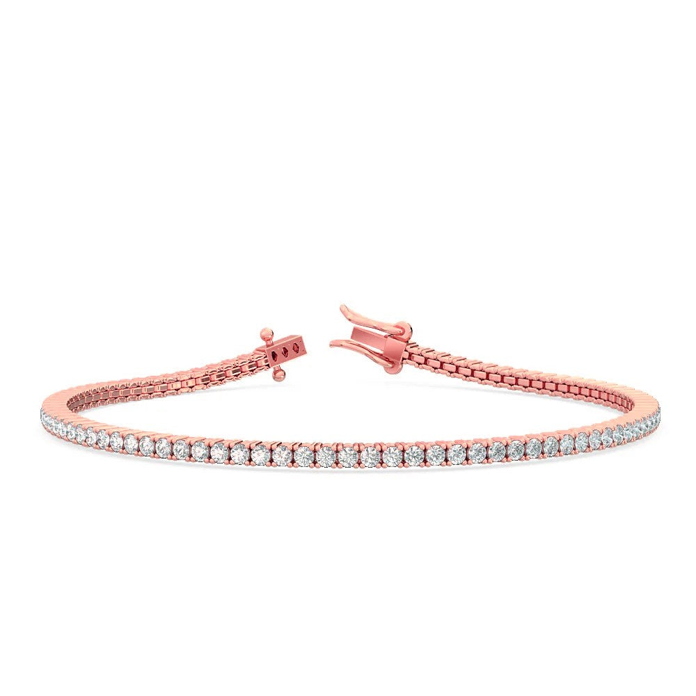 2.0 ct. tw. Classic Four-Prong Natural Diamond Tennis Bracelet in 14K Rose Gold