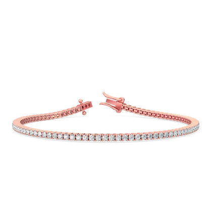 2.0 ct. tw. Classic Four-Prong Natural Diamond Tennis Bracelet in 14K Rose Gold