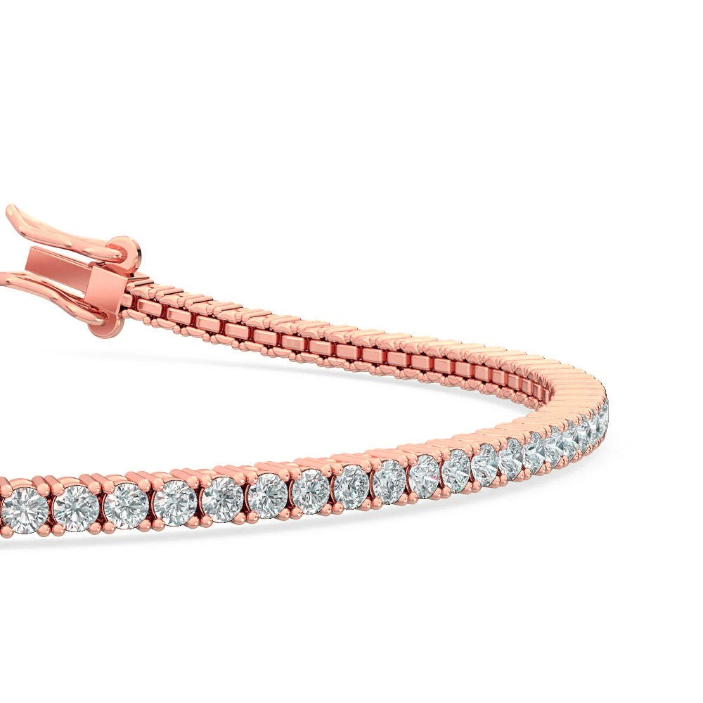 2.0 ct. tw. Classic Four-Prong Natural Diamond Tennis Bracelet in 14K Rose Gold