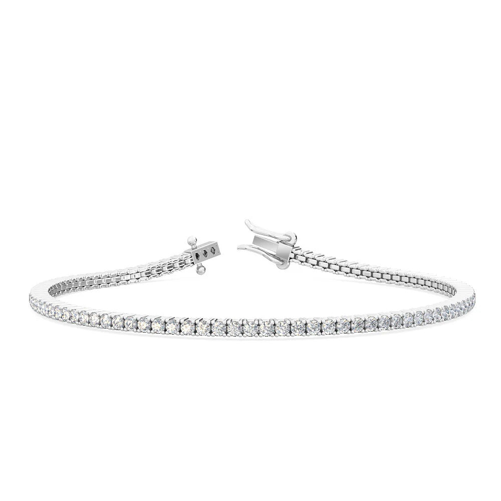 2.0 ct. tw. Classic Four-Prong Natural Diamond Tennis Bracelet in 14K White Gold