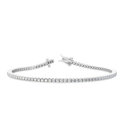 2.0 ct. tw. Classic Four-Prong Natural Diamond Tennis Bracelet in 18K White Gold
