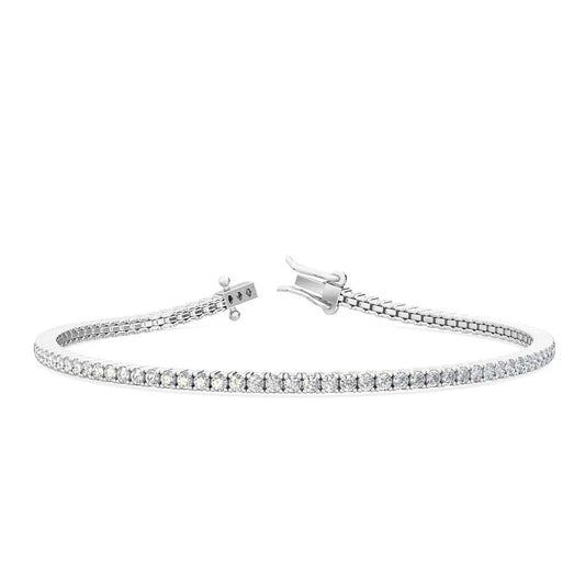2.0 ct. tw. Classic Four-Prong Natural Diamond Tennis Bracelet in 18K White Gold