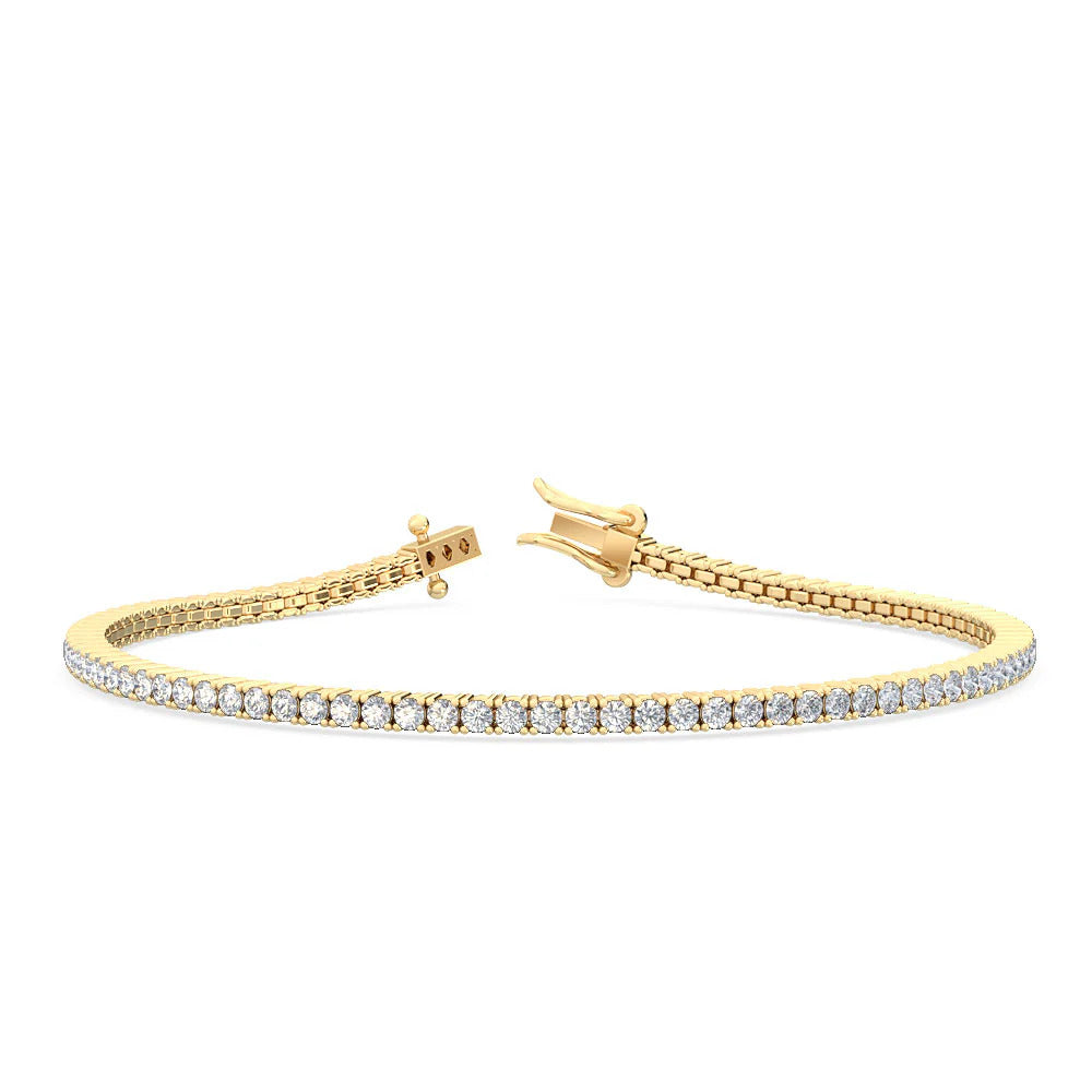 2.0 ct. tw. Classic Four-Prong Natural Diamond Tennis Bracelet in 14K Yellow Gold