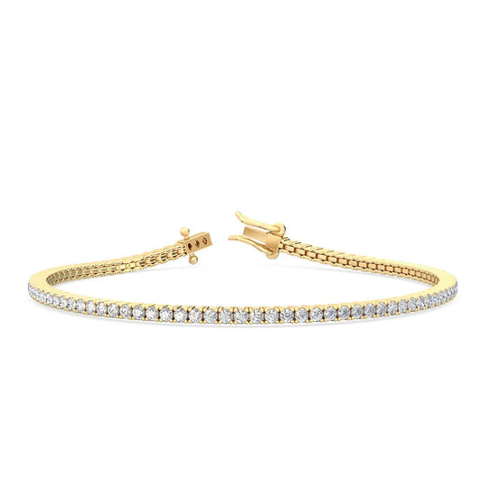 2.0 ct. tw. Classic Four-Prong Natural Diamond Tennis Bracelet in 18K Yellow Gold