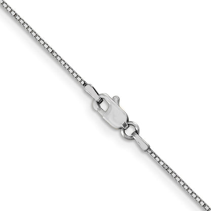 2 Inch 14K White Gold .9mm Box Chain Necklace