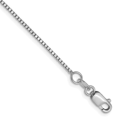 2 Inch 14K White Gold .9mm Box Chain Necklace