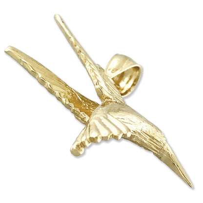 14K Gold Fluttering Hummingbird Pendant