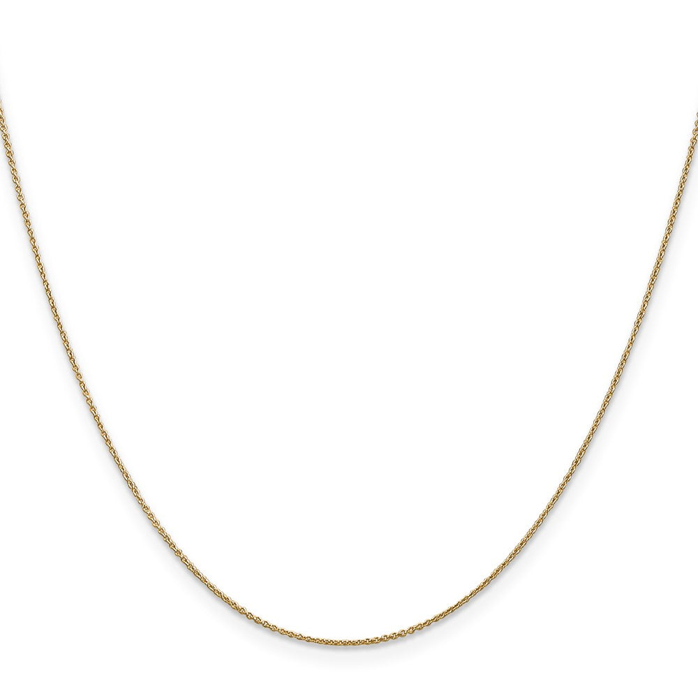 22 Inch 14K Yellow Gold .8mm Round Cable Chain Necklace