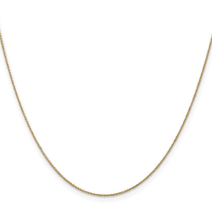 24 Inch 14K Yellow Gold .8mm Round Cable Chain Necklace