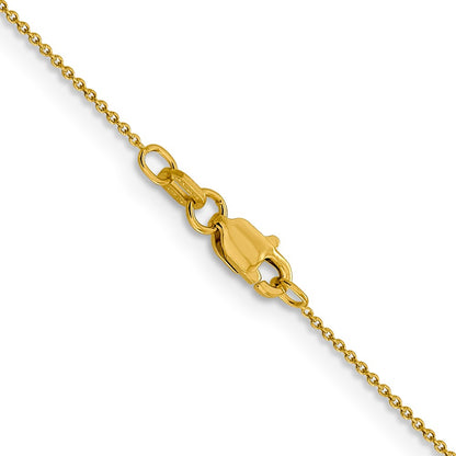 16 Inch 14K Yellow Gold .8mm Round Cable Chain Necklace
