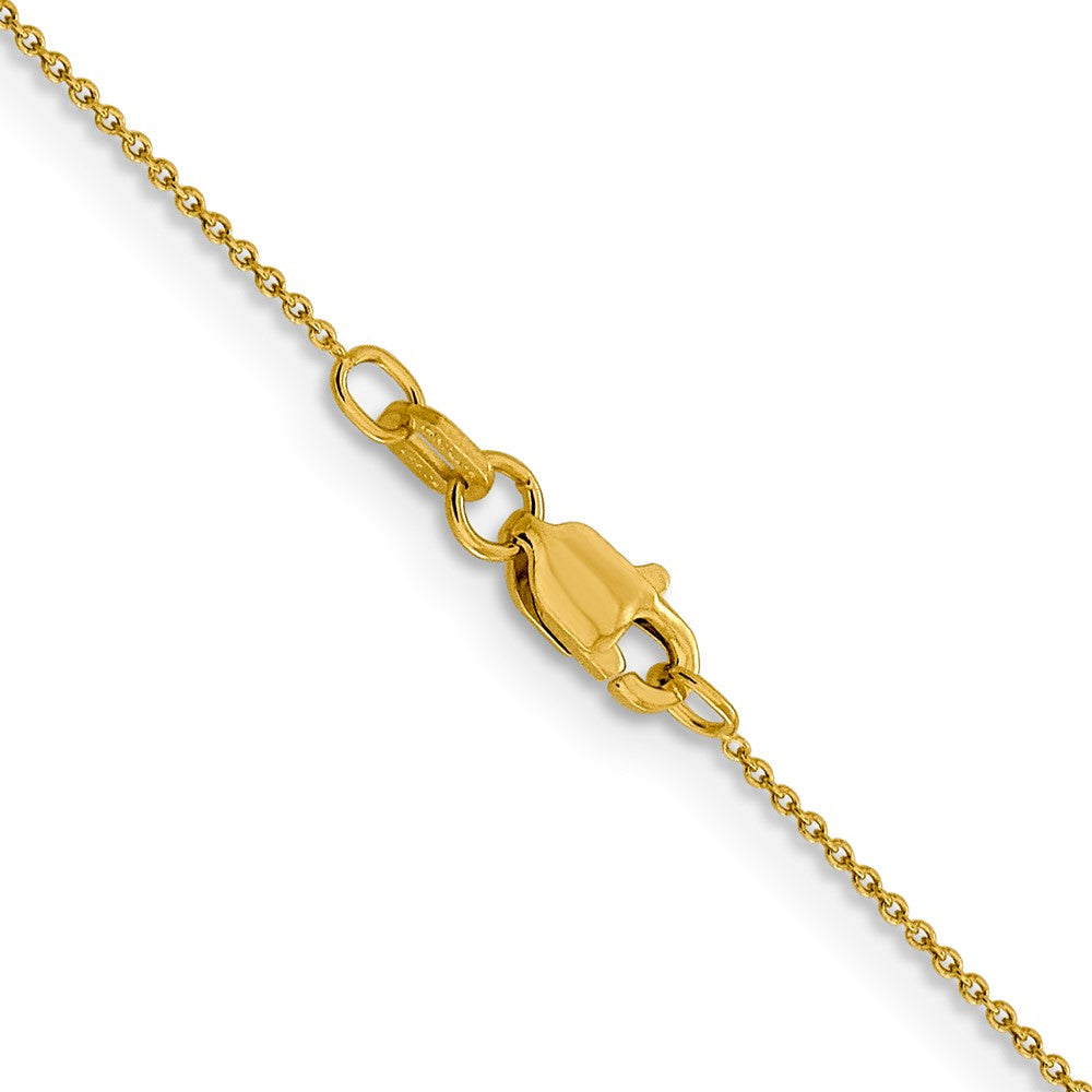 22 Inch 14K Yellow Gold .8mm Round Cable Chain Necklace