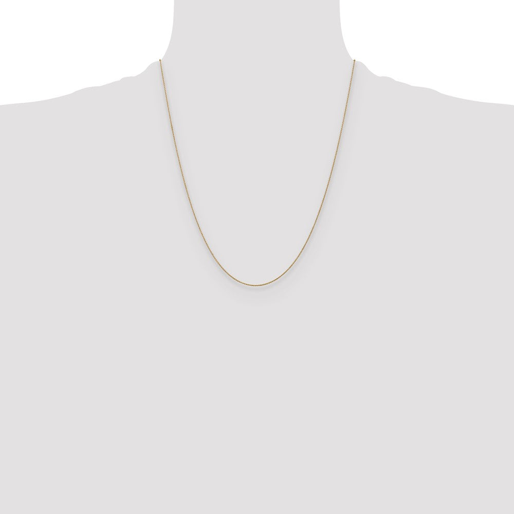22 Inch 14K Yellow Gold .8mm Round Cable Chain Necklace