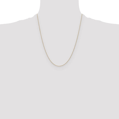 22 Inch 14K Yellow Gold .8mm Round Cable Chain Necklace